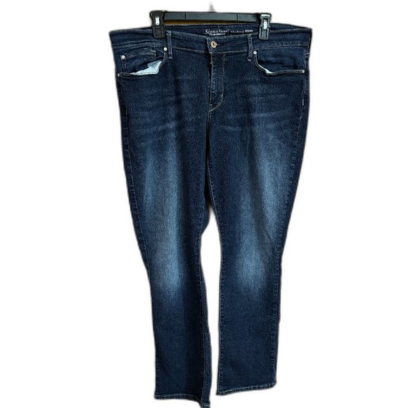 Signature Levi‎ Strauss Modern Slim Denim Blue Jeans Women's W35xL32 - Picture 1 of 10